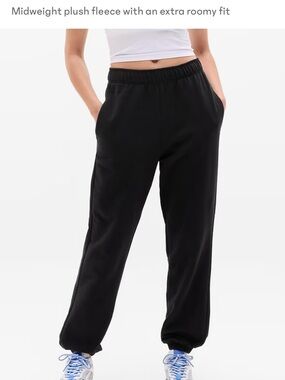 Athleta forever fleece high rise jogger black large regular